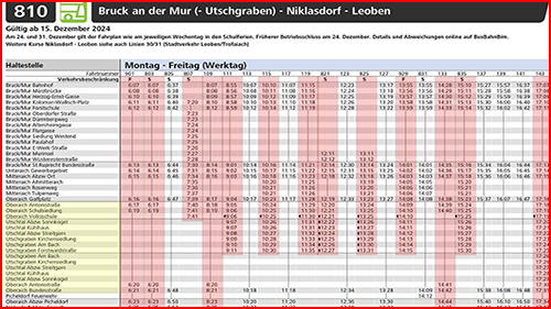 Autobusfahrplan Oberaich 2025