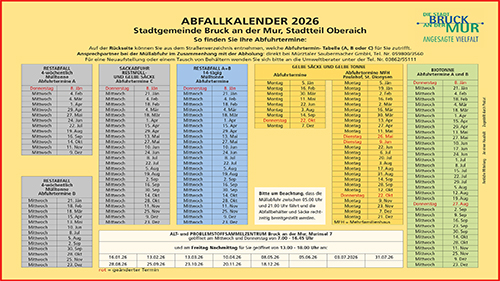 Abfallkalender Oberaich 2026