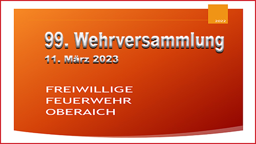 Wehrversammlung - 11. März 2023
